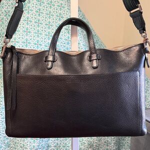 CONSUELA black leather work bag